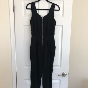 Black jumpsuit zipper front